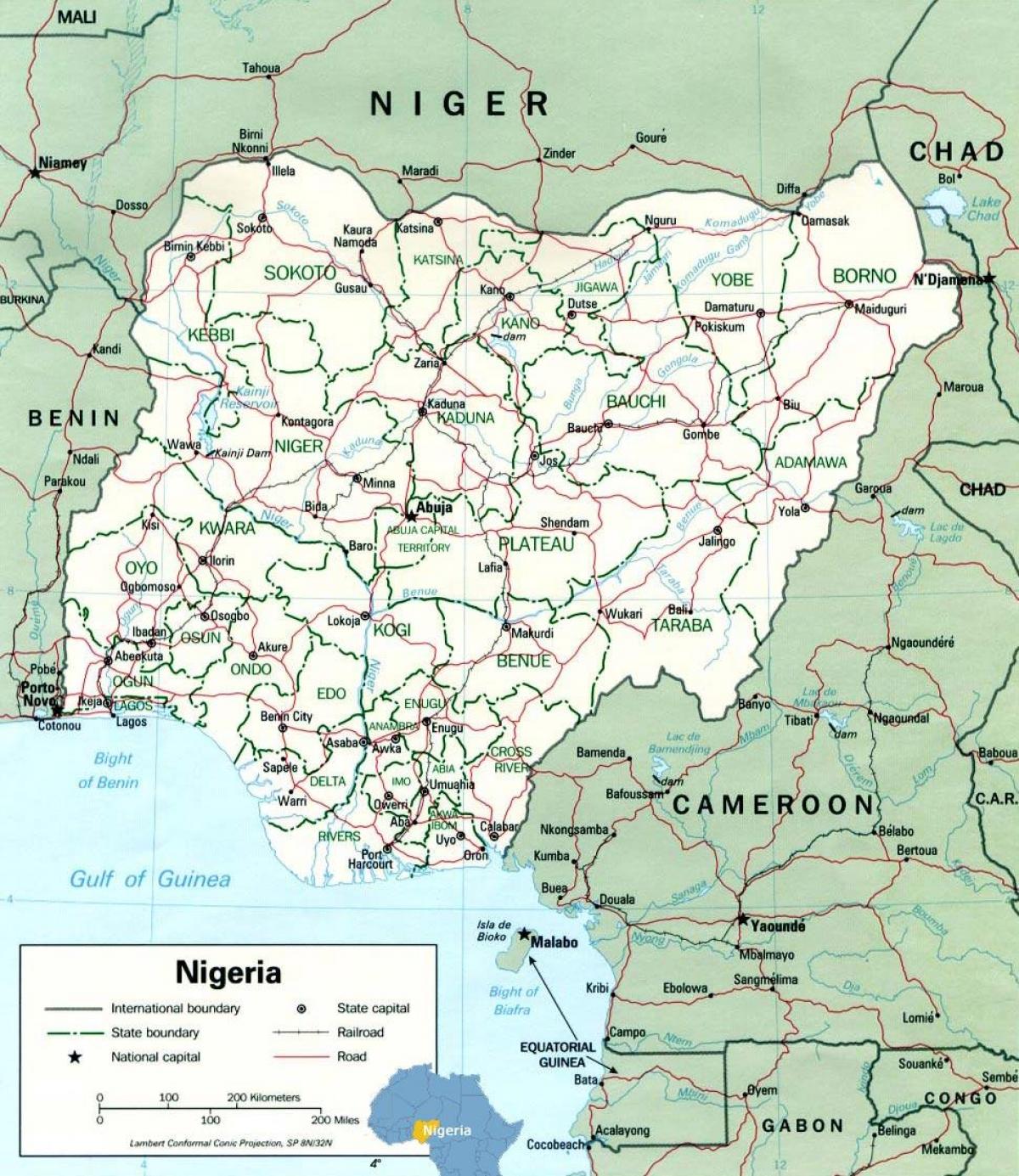 lagos nigeri hartën e afrikës
