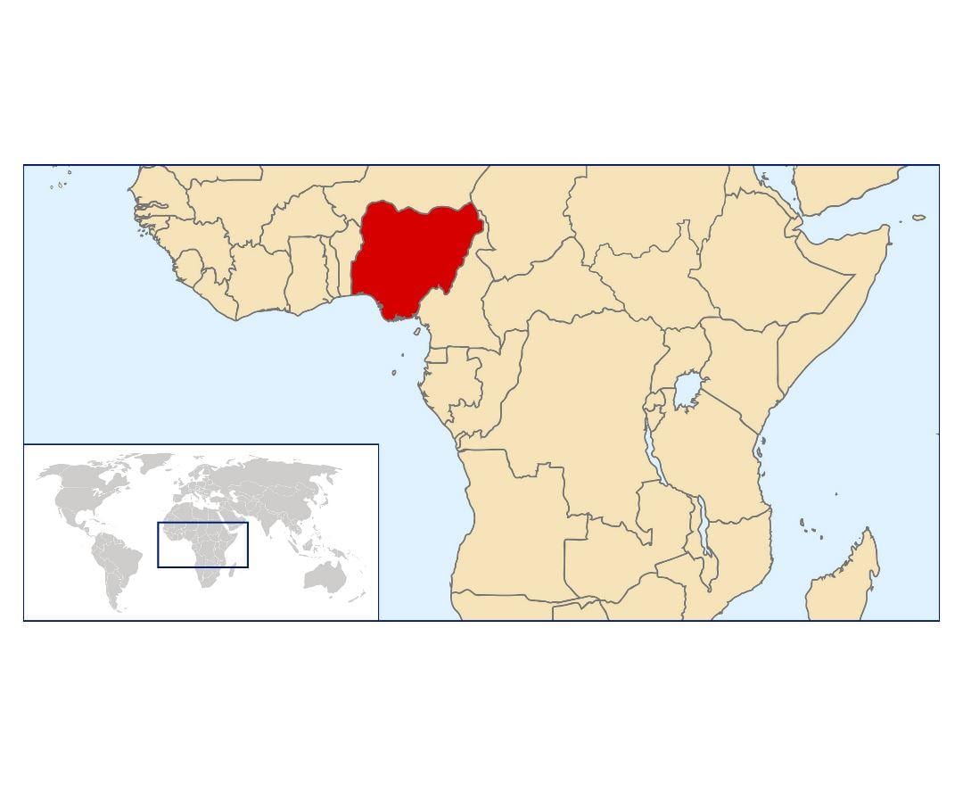 nigeri vendndodhjen në hartë të botës