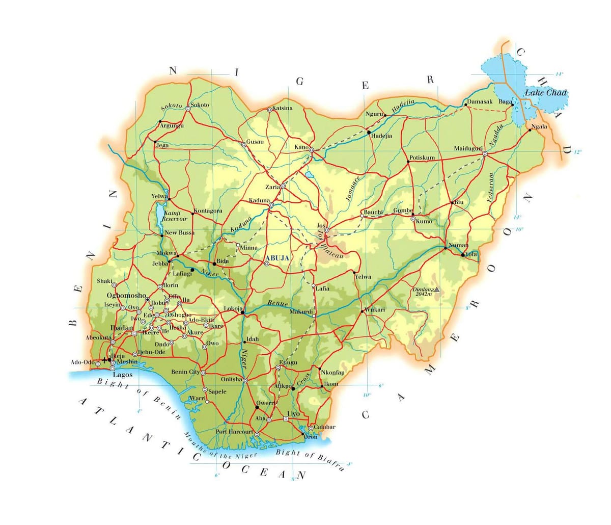 Harta e nigeri lartësi