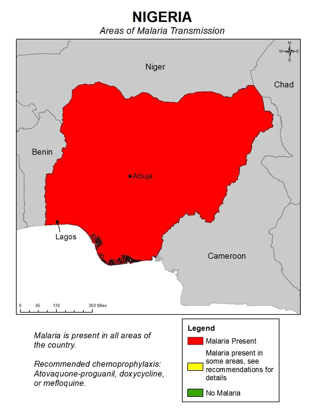 Harta e nigeri malaria