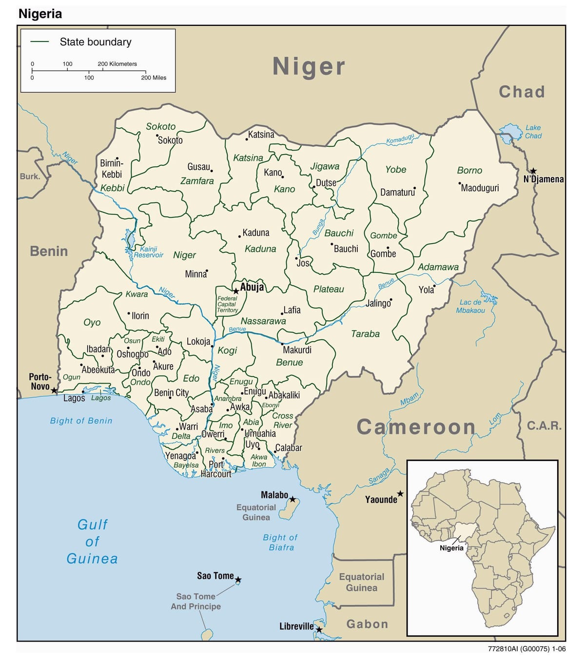 harta e nigeria me qytetet