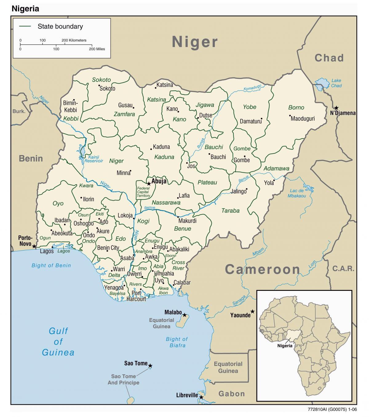 harta e nigeria me qytetet