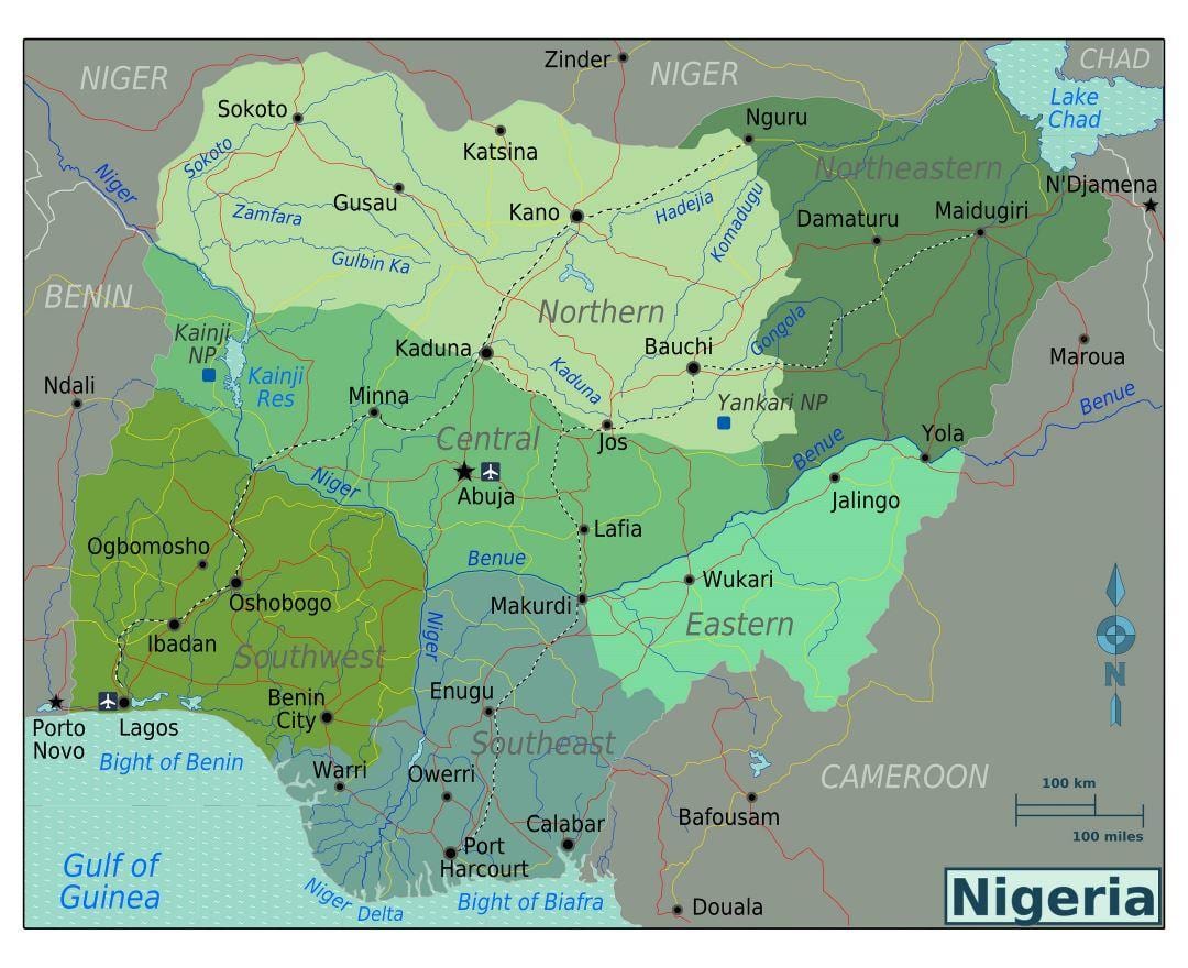 nigeri rajonale hartë