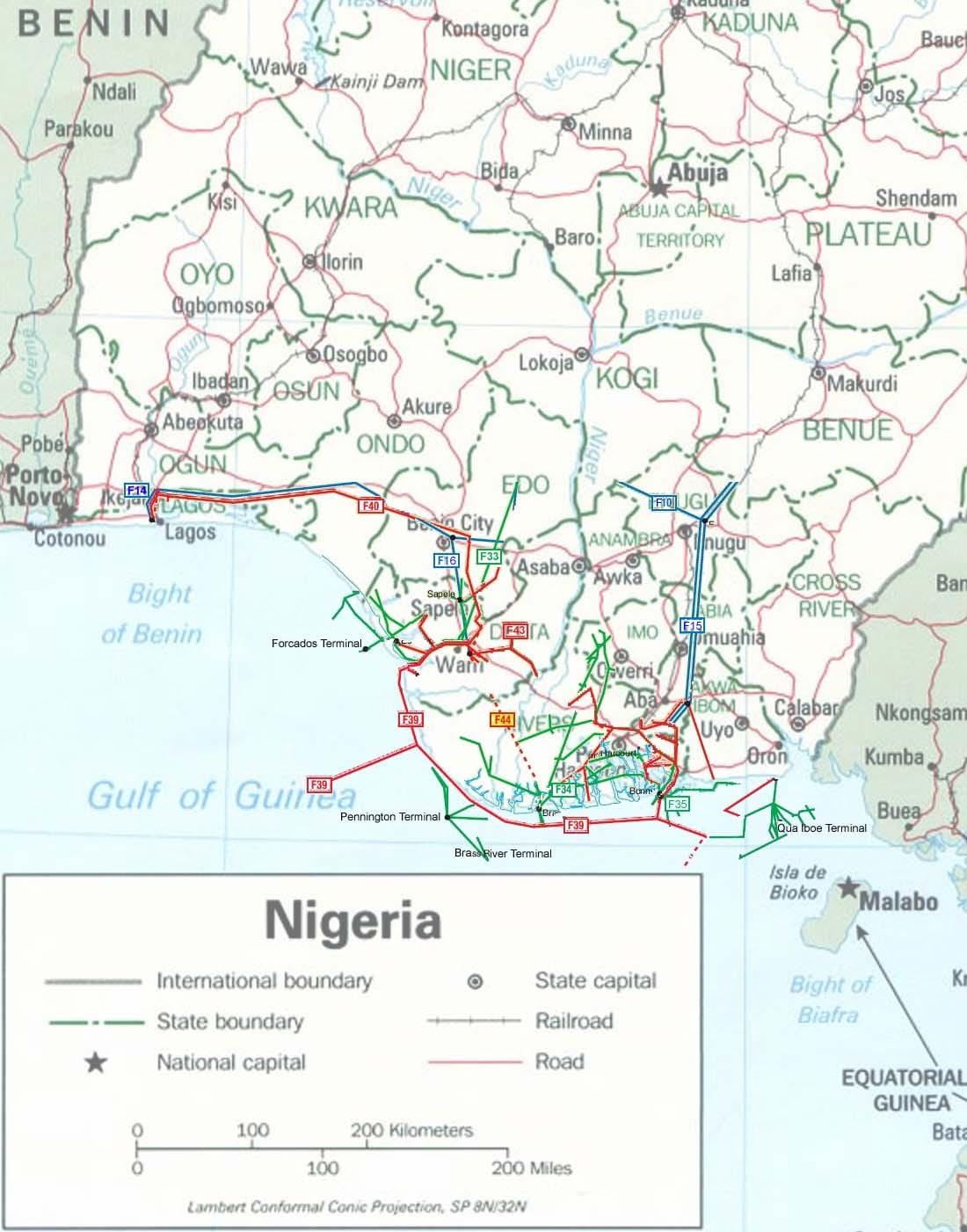 Hartën e tubacionit nigeri