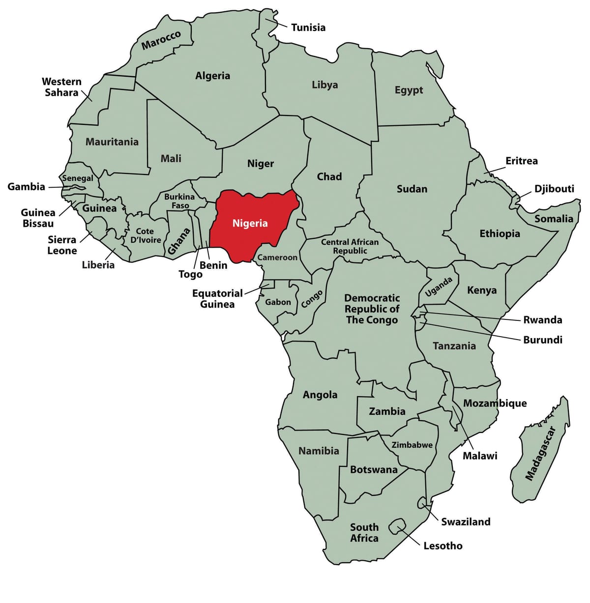 Harta e nigeri vend në afrikë