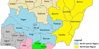 Harta e nigeri treguar gjeopolitike zonat