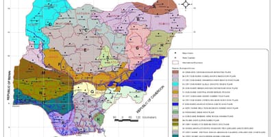 Harta e nigeri treguar ndryshme vegjetacionit zonat