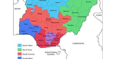 Harta e nigeri treguar gjeopolitike zonat