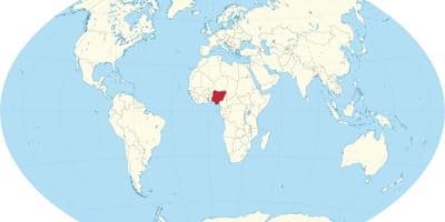 Hartë të botës duke treguar nigeri