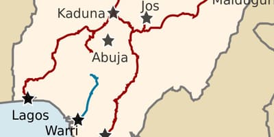 Harta e nigerisë duke treguar linja hekurudhore